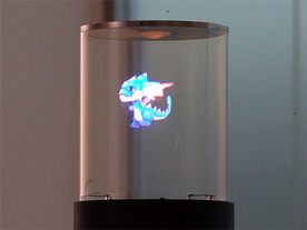 ソニー、360度映像表示できる円筒透明スクリーンディスプレイ--SIGGRAPH2019に展示
