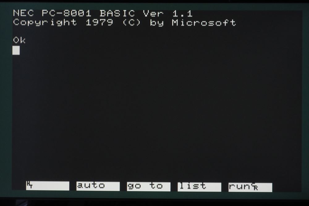 N-BASICの画面。バージョンは1.1