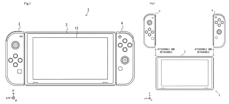 Nintendo SwitchのJoy-Conを想定した特許（出典：USPTO）