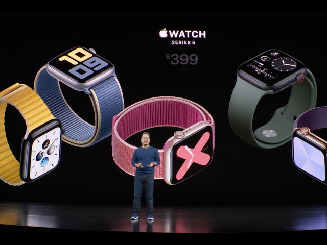 「Apple Watch Series 5」発表--スリープなしに時計表示、18時間のバッテリ持続 - CNET Japan