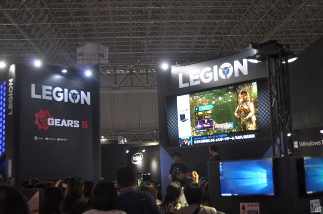 　LenovoもゲーミングPCブランド「Legion」ブースを展開。