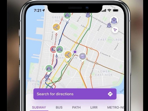 グーグルの公共交通案内アプリ「Pigeon」、NYに加え米5都市を対象に