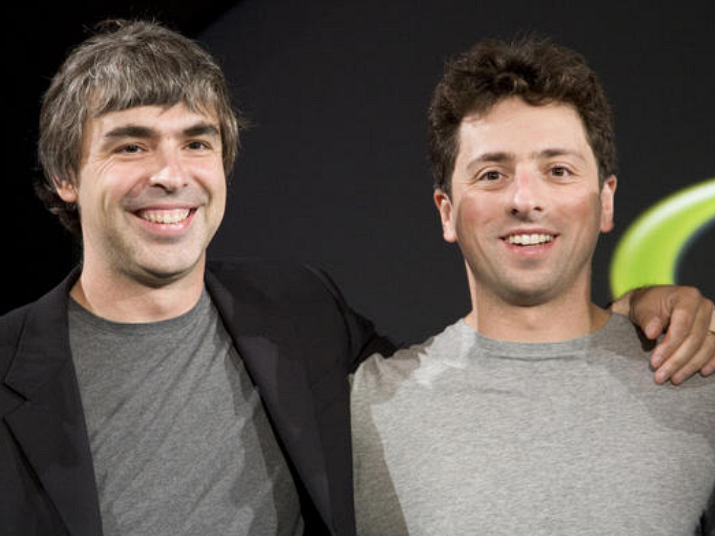 Googleの共同創業者であるLarry Page氏（左）とSergey Brin氏（右）