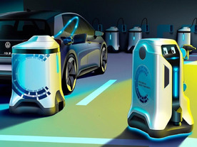 フォルクスワーゲン、駐車場でEVを充電する自走式ロボット--コンセプトデザインを披露