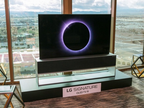 ﻿LG、クルクル巻いて収納する有機ELテレビを披露--2020年出荷へ 