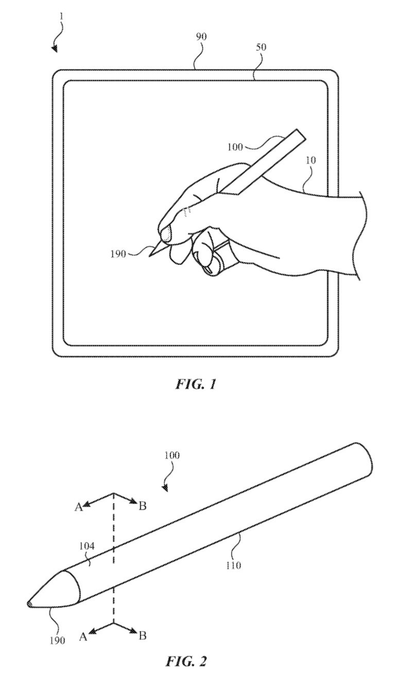 Apple Pencilなどのスタイラスが対象（出典：USPTO）