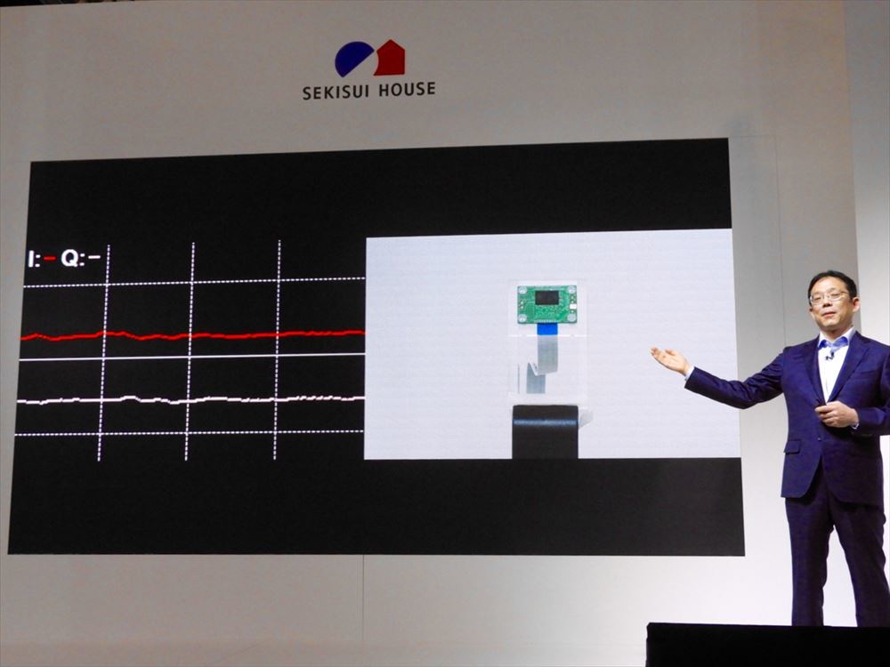 センシングの状況や住宅内に設置される非接触型センサーも紹介された