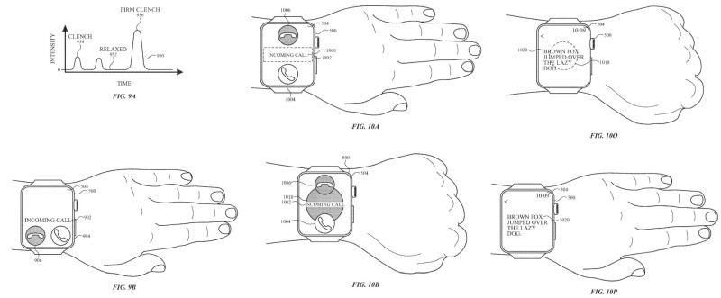 手を握ったり開いたりする操作との組み合わせ（出典：USPTO）