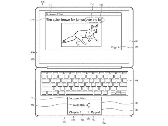 アップル、キーボードのキー表面やトラックパッドに補助ディスプレイ--特許取得