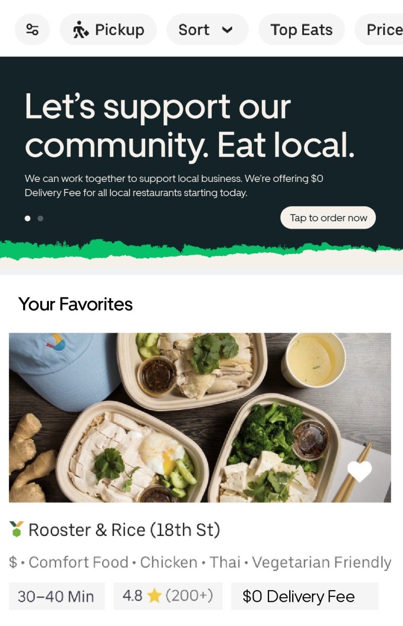 Support local shops [Source: Uber]