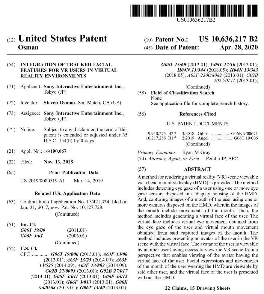 登録されたSIEの特許（出典：USPTO）
