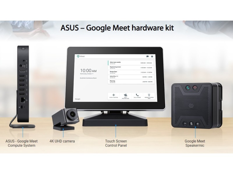 ASUS、ビデオ会議「Google Meet」専用のハードウェアキットを