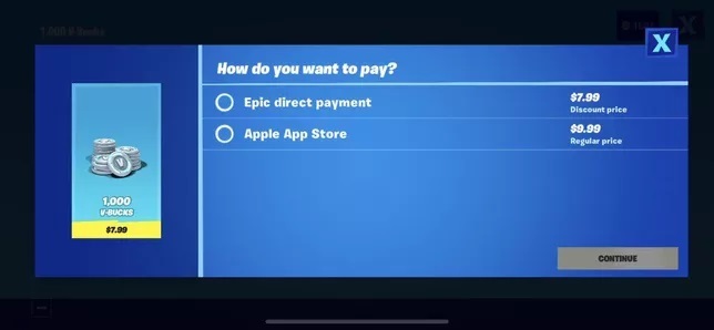 支払い方法を選ぶ画面