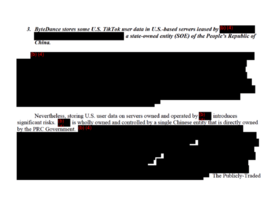 米政府、TikTokの脅威について詳細を明かさず--文書を黒塗り