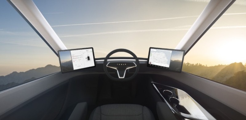 Tesla Semiの運転席（出典：Tesla）