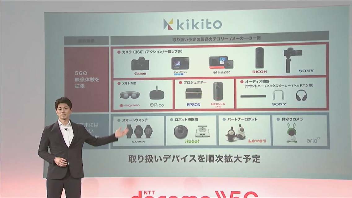 マイネットワーク構想実現のため、スマートフォンに接続して利用するさまざまな機器をレンタルで提供する「kikito」の開始も打ち出している