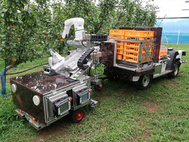 人とほぼ同じ速度でとれる果実収穫ロボット--農研機構らプロトタイプを開発