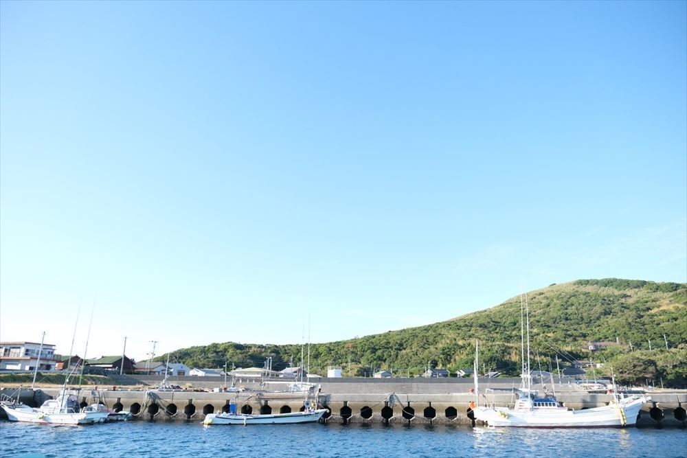 五島嵯峨島の港。五島列島は全国的にも豊かな漁場だ