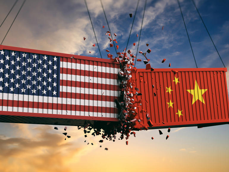米国と中国の国旗