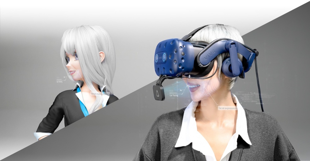 The Vive Facial Tracker scans the bottom part of your face, particularly your mouth and facial muscles.