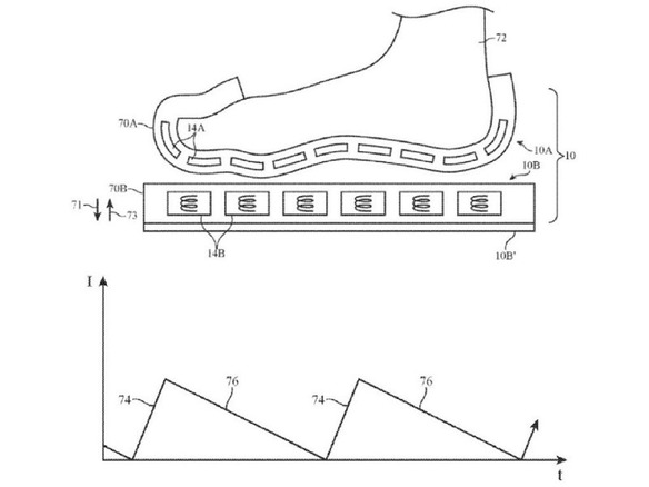 アップル、止まっていても動いているように感じるVRゲーム用の靴や靴下--特許を取得