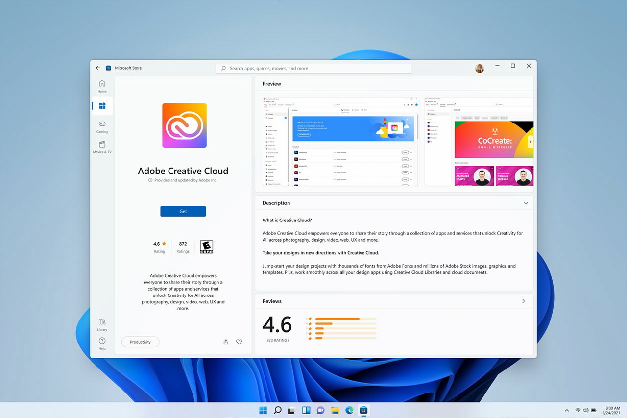 AdobeがCreative CloudをWindows 11のMicrosoft Storeで公開するという意向を表明