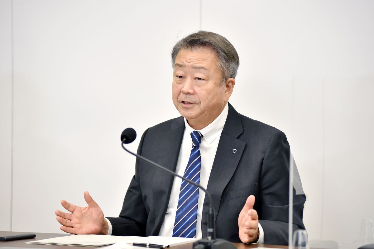 決算説明会に登壇するNTT代表取締役社長の澤田純氏（NTT提供）