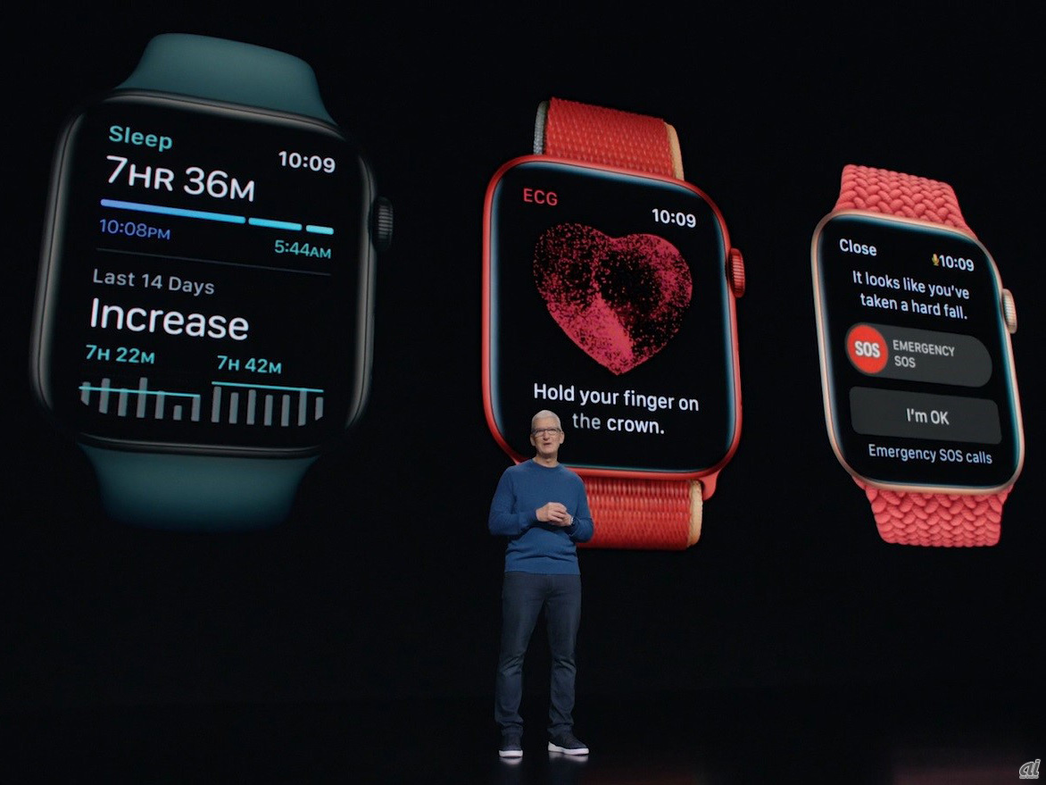Apple Watch Series 7を発表するTim Cook氏 