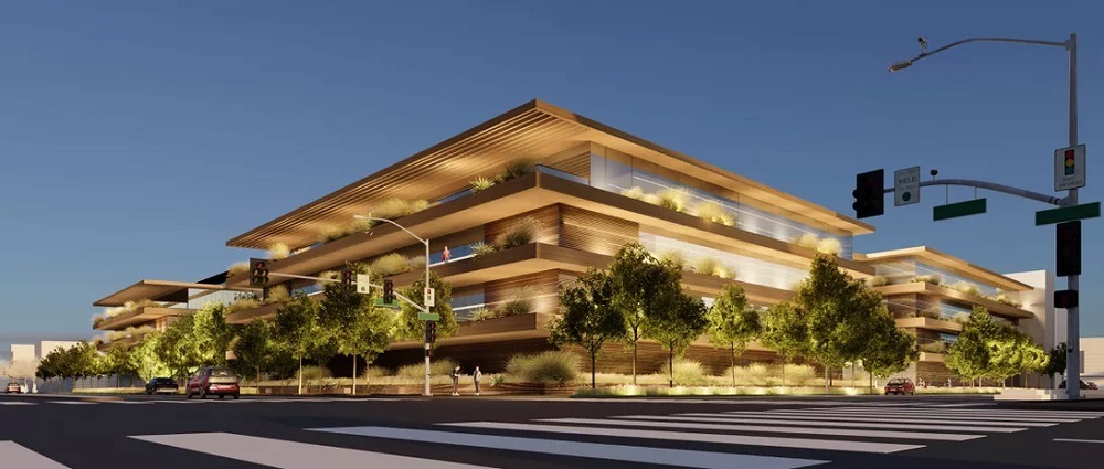 A rendering of Apple's new Culver City complex