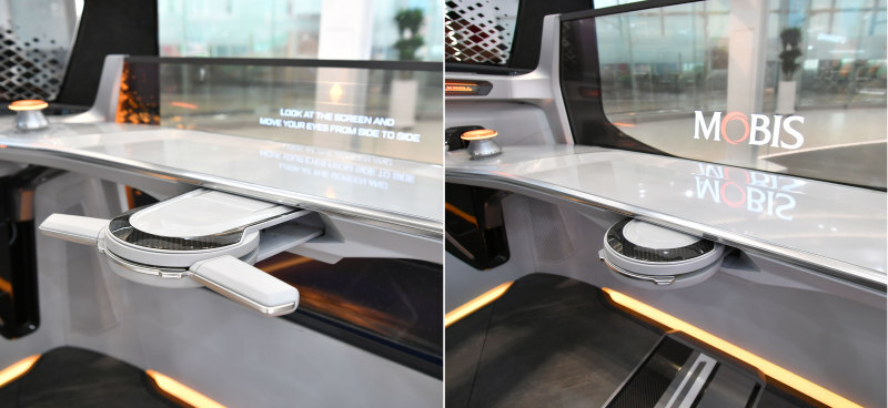 開発した折り畳み式の自動車用ハンドル（出典：Hyundai Mobis）