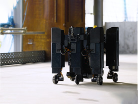 ソニー、デコボコ道でも移動できる6本脚のロボット--清水建設と現場で実証実験