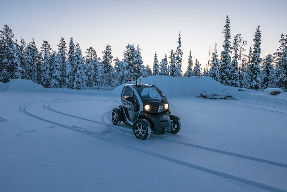 フィンランド北部に位置するラップランドの北極圏での実証実験の様子（提供：Renault Twizy (Juto) in Lapland）