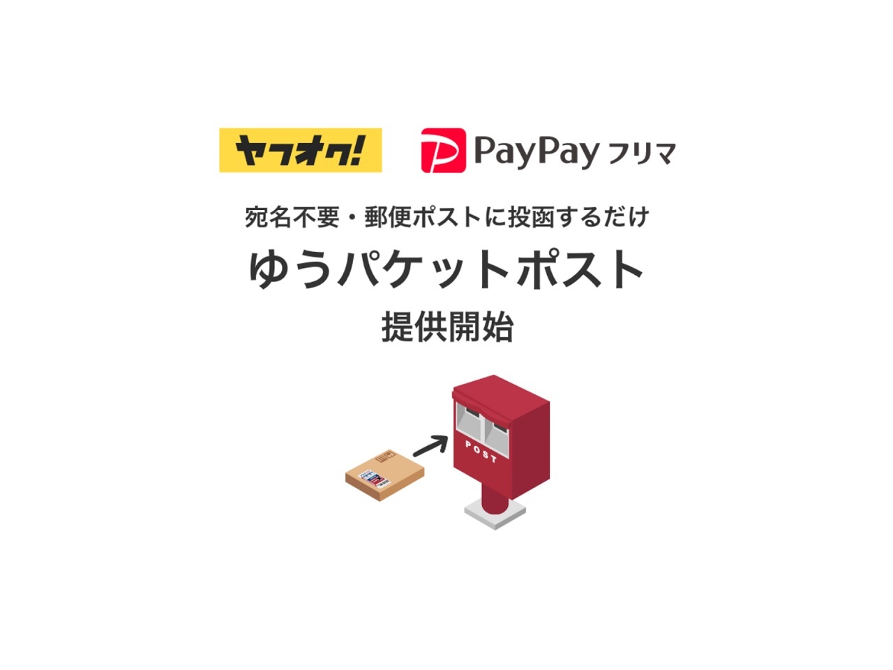 ヤフー、コード読み取りと投函で商品を発送できる「ゆうパケットポスト