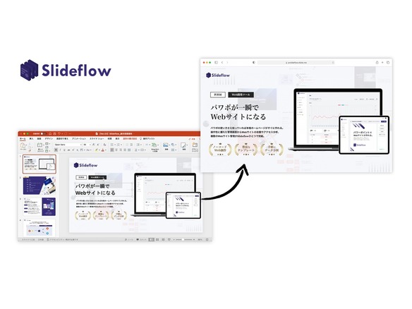 パワポを30秒でウェブサイトに--デジタルレシピ、ノーコードSaaS「Slideflow」を法人提供