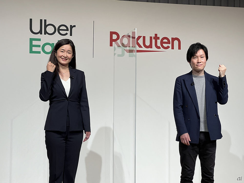 Uber Eats Japan 日本代表の武藤友木子氏と楽天グループ 上級執行役員 コマースカンパニー ヴァイスプレジデントの松村亮氏