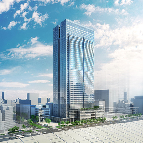 「東京ミッドタウン八重洲」。8月に竣工、2023年3月にグランドオープンを予定している