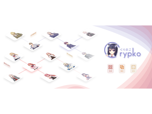 PFN、キャラ生成PF「Crypko」のウェブサービスを開始--顔や