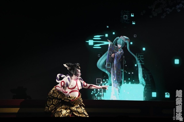 　恒例となっている、歌舞伎俳優である中村獅童さんとボーカロイドキャラクター初音ミクが競演する「超歌舞伎」。今回は新作「永遠花誉功（とわのはなほまれのいさおし）」を披露。