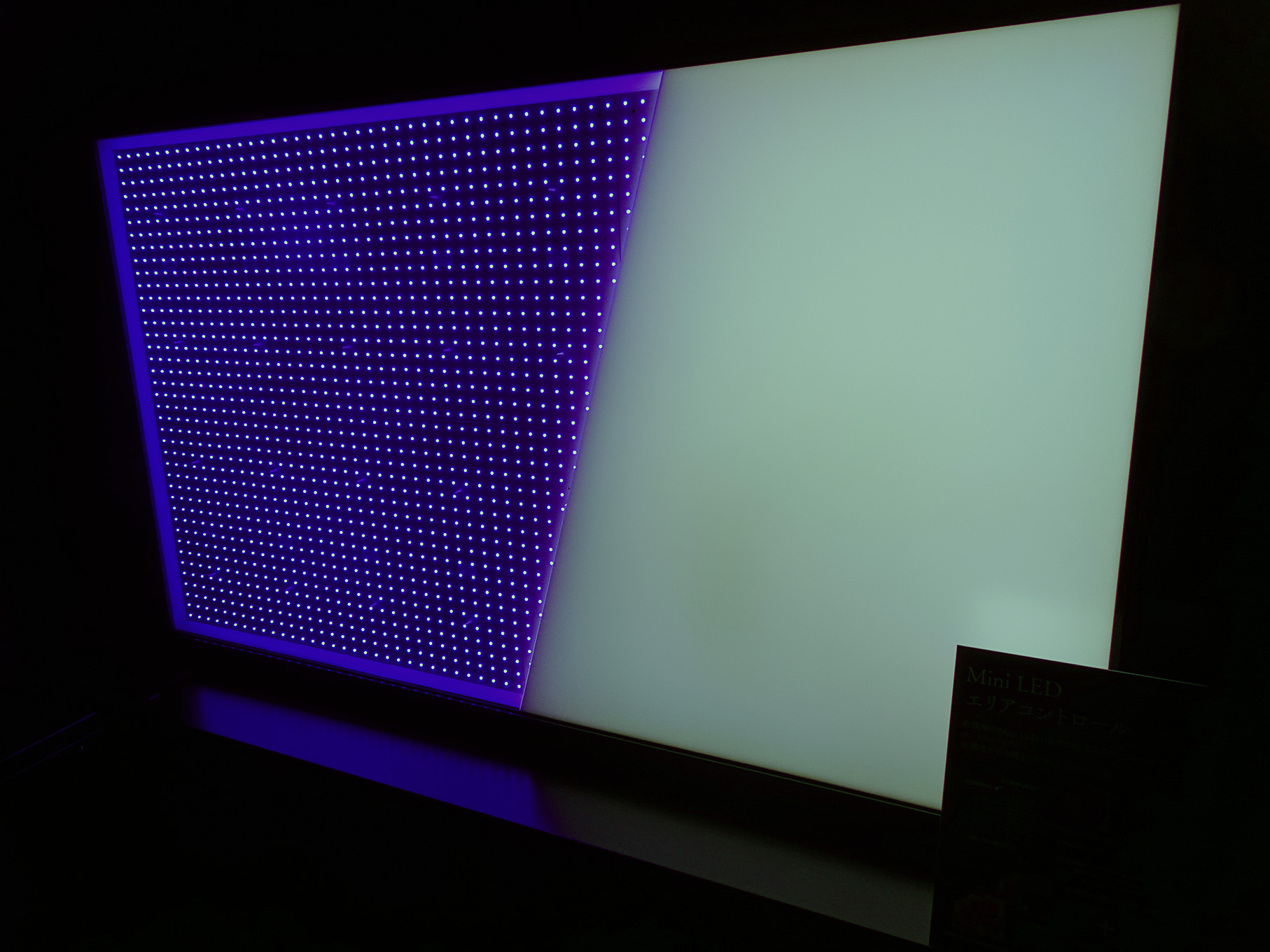  LED 広色域量子ドット液晶パネルのカットモデル