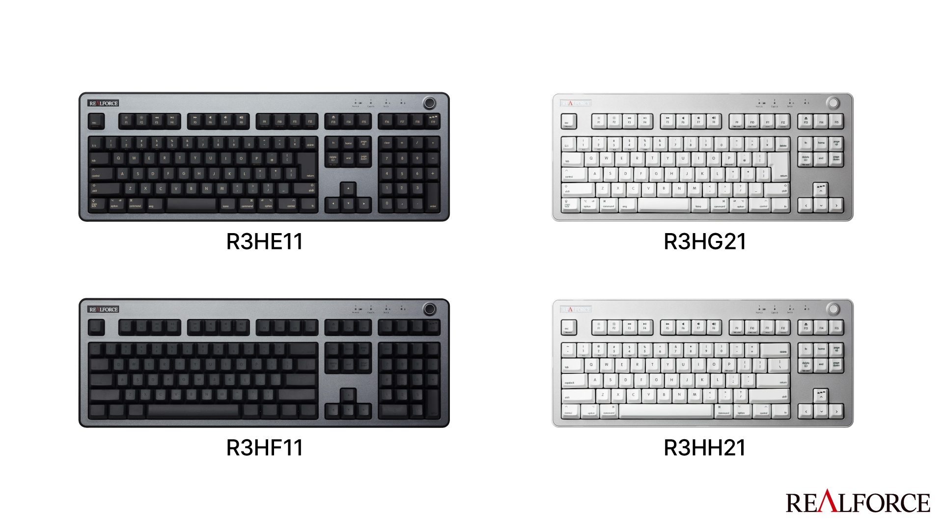 東プレ、「REALFORCE R3キーボード」の日本語配列とMac用配列製品を