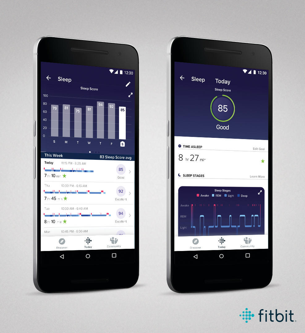 睡眠スデータを表示しているFitbitアプリ