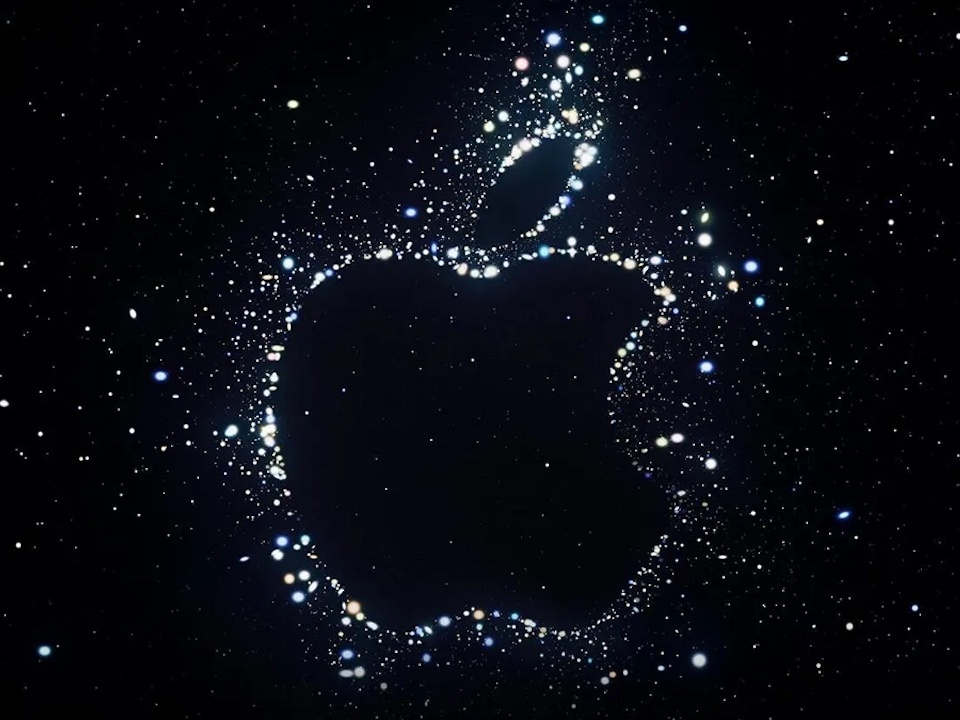 星のような光でかたどったAppleのロゴ