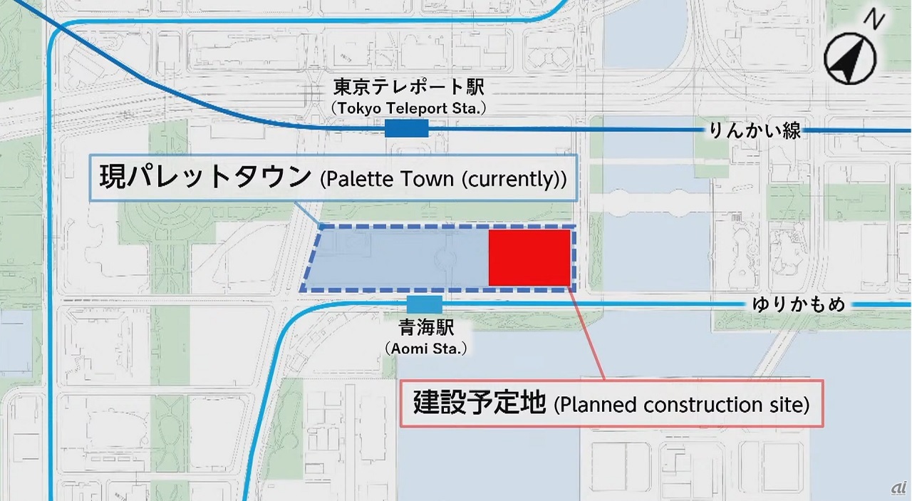 2025年秋、「パレットタウン」跡地の一画に開業する