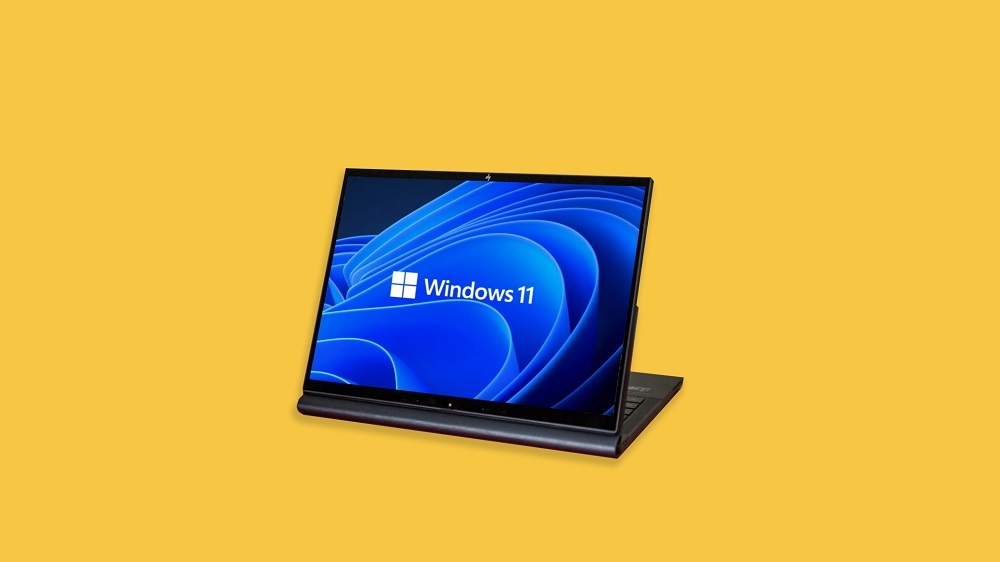 Windows 11のロゴを表示したノートPC