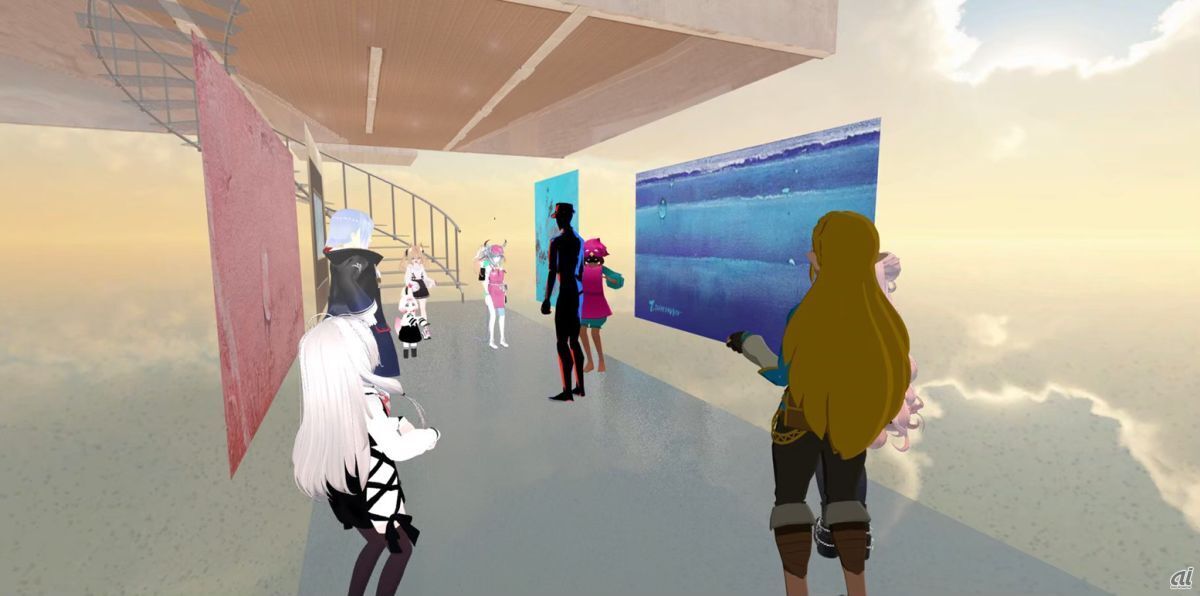 VR美術館「WESON MUSEUM」の様子（透明の壁のある場所）