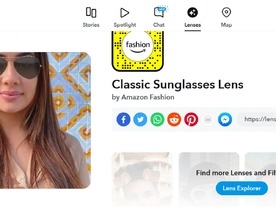 アマゾンとSnapが提携、ARでメガネを試着してから購入が可能に