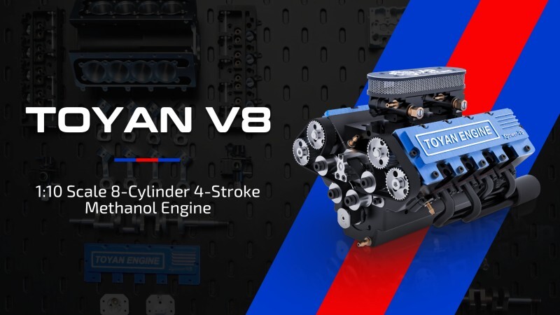 実際に動かせる総排気量28ccの超小型V8エンジン「Toyan Xpower-V8