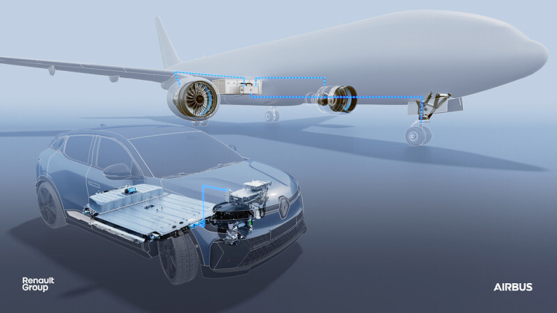 航空機とEVの技術を相互利用（出典：Airbus）