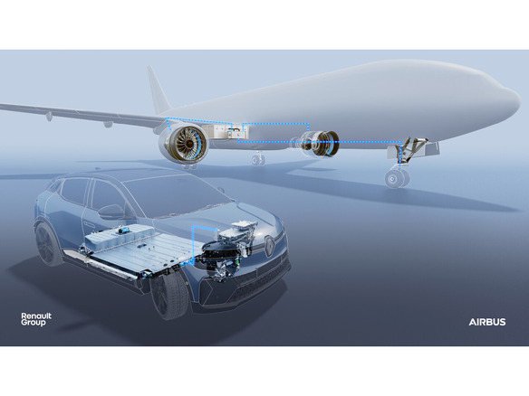 エアバスとルノー、バッテリー技術の研究開発で協業--ハイブリッド航空機やEVに恩恵