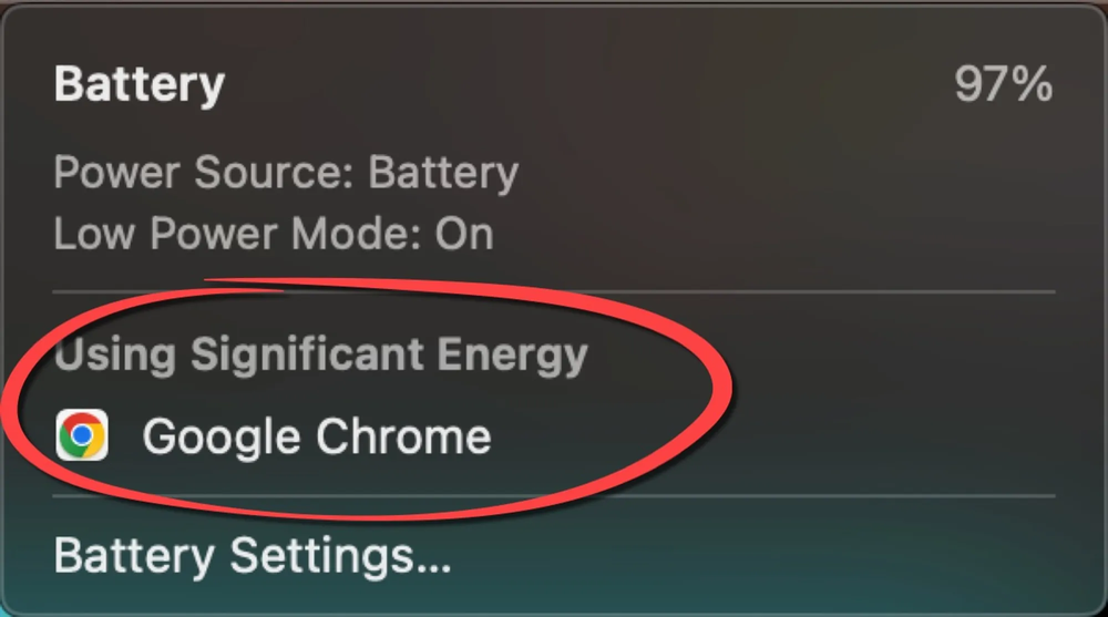 Chromeは最新版でもバッテリー消費が大きい